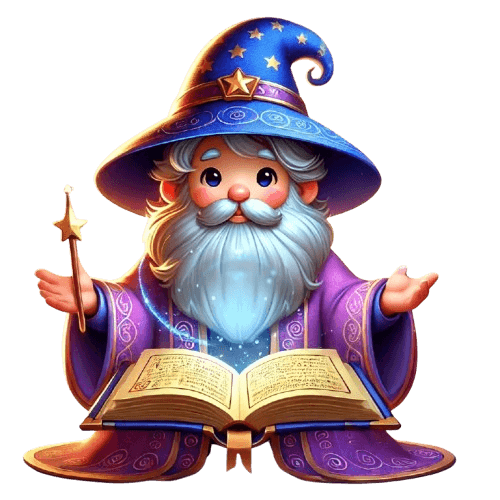 Magicien tenant un livre magique